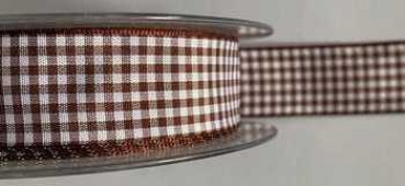 Karo Taftband, braun